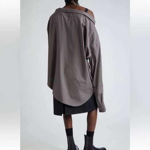 NWT TAKAHIROMIYASHITA TheSoloist. Asymmetric One-Shoulder Button Front Shirt - Picture 4 of 10